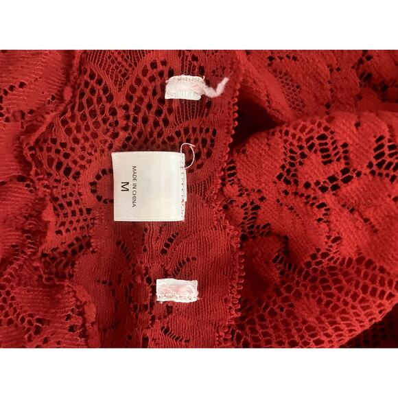 Vintage y2k VICTORIA'S SECRET 2001 Holiday Collection Lace Wrap Top Red Size M - Picture 3 of 8